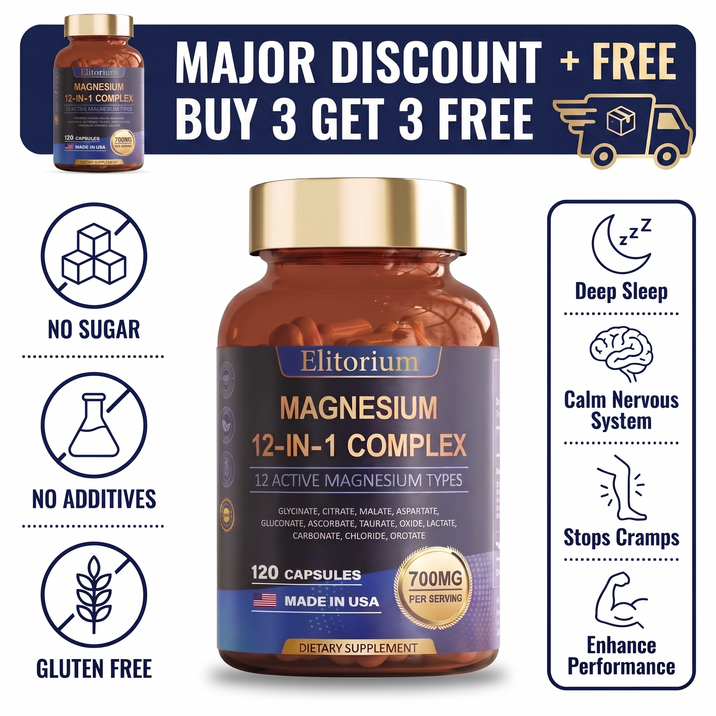 Elitorium Magnesium 12-in-1 Complex