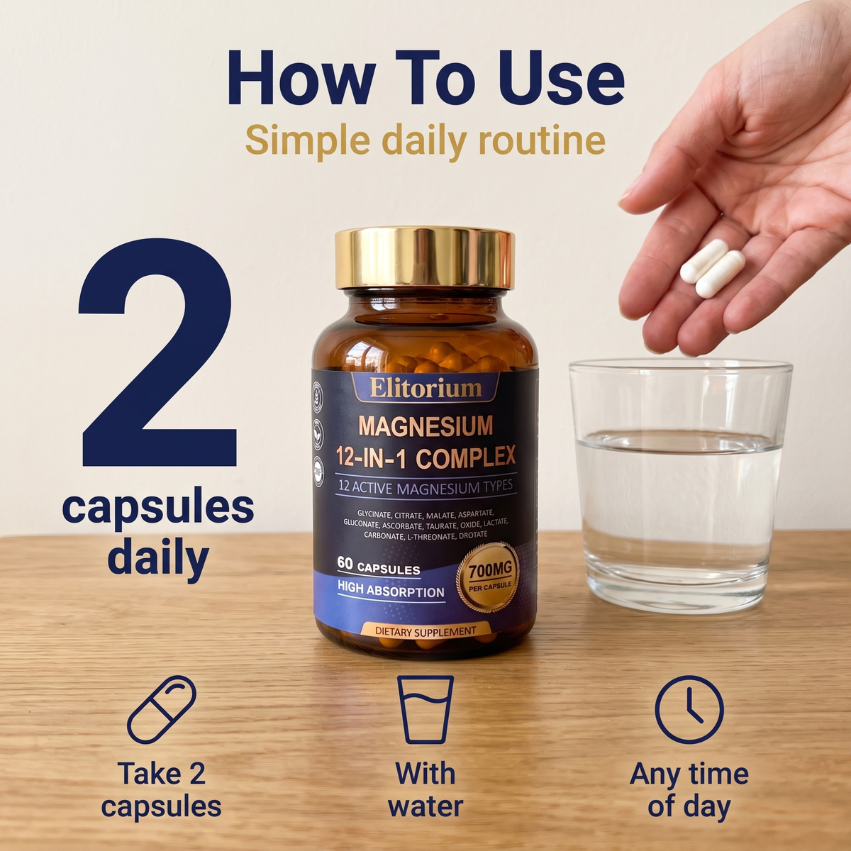 Elitorium Magnesium 12-in-1 Complex - daily routine